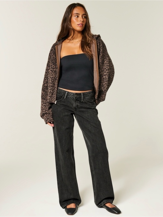 Hollister Denim - Hollister Women's Low-Rise Baggy Jeans — Washed Charcoal Black